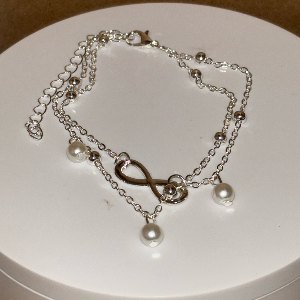 Anklet Double Bracelet Infinity Silver - image 1